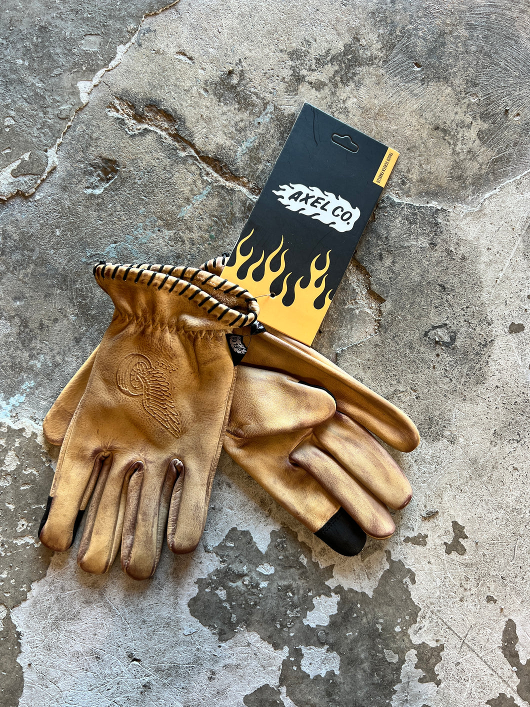 Axel Co. Distressed Motocycle Leather Gloves