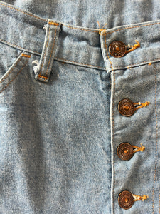 Orange Tab Button Fly Levis $118