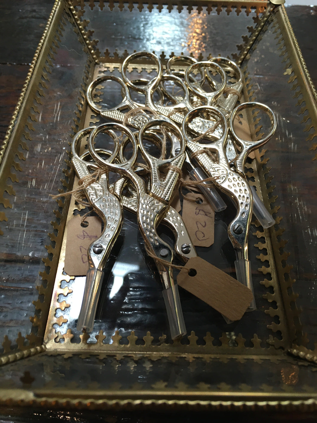 Gold tone scissors